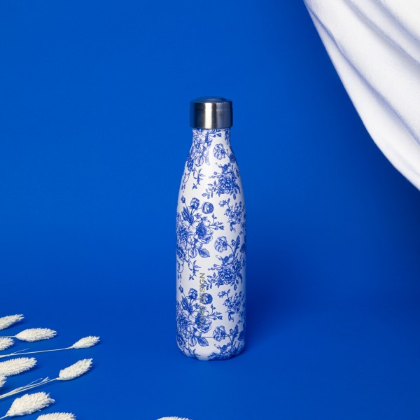 Yoko Design Bouteille Isotherme - 500 Ml - Toile De Jouy Bleu