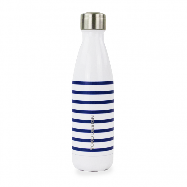 yoko design Bouteille isotherme Marinière Bleue 500ml
