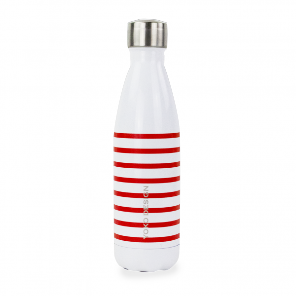 yoko design Bouteille isotherme Marinière Rouge 500ml