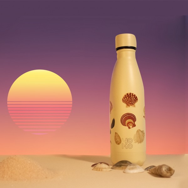 Yoko Design Bouteille Isotherme Plage - Coquillages - 500ml