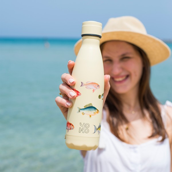 Yoko Design Bouteille Isotherme Plage - Poisson - 500ml