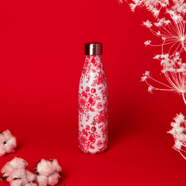 Yoko Design Bouteille Isotherme Toile De Jouy Rouge 500ml