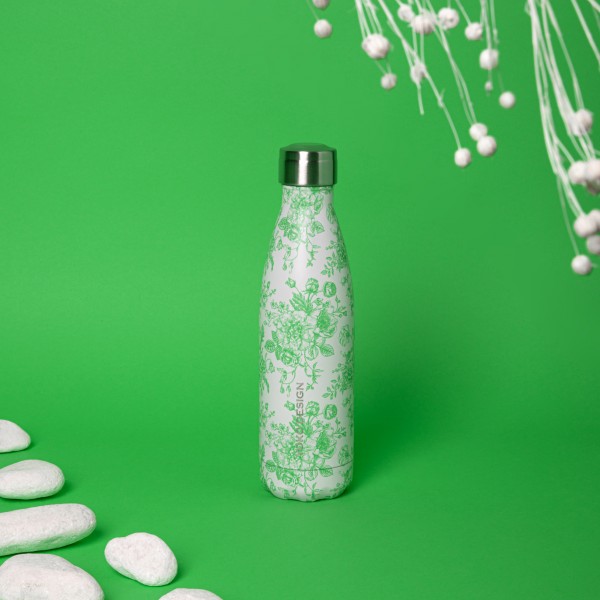 Yoko Design Bouteille Isotherme Toile De Jouy Vert 500 Ml
