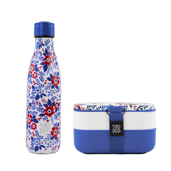 yoko design Combo Lunchbox + 1 bouteille isotherme 500ml - Jardin des Tuileries