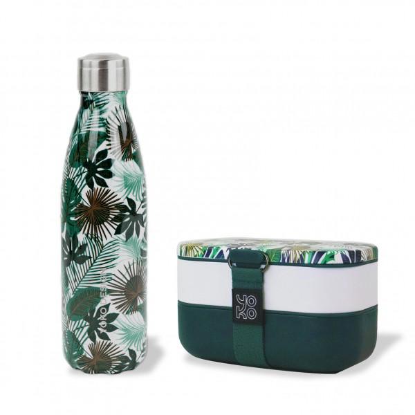 yoko design Combo Lunchbox 1200 ml + Bouteille isotherme 500ml - Equador