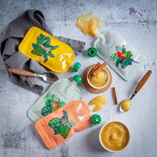 Yoko Design Gourde Compote Réutilisable - Lot De 4 Gourdes Pour Compotes 150 Ml