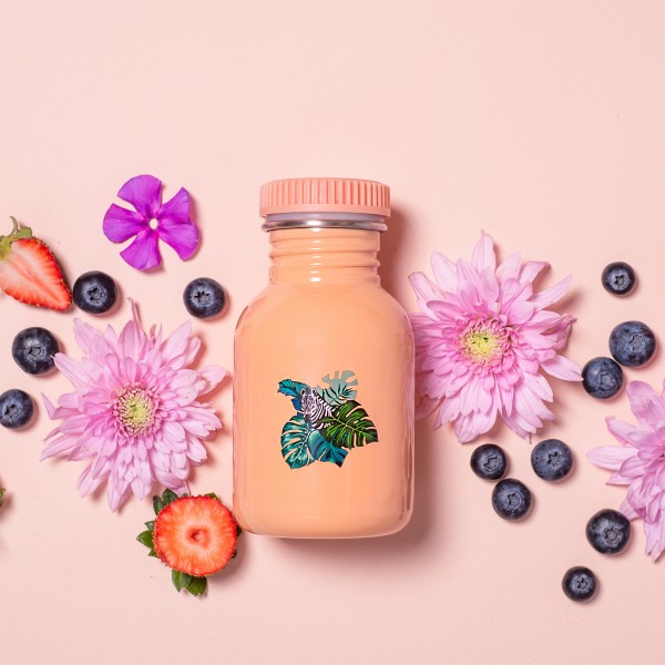 Yoko Design Gourde Simple Paroi 350ml Zebre & Le Bouchon Avec Sa Paille Intégrée