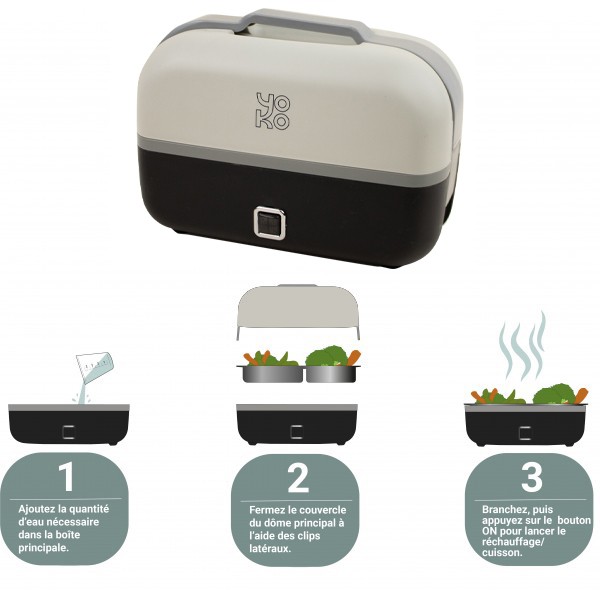 yoko design La Food Steamer: Lunchbox chauffante et cuiseur