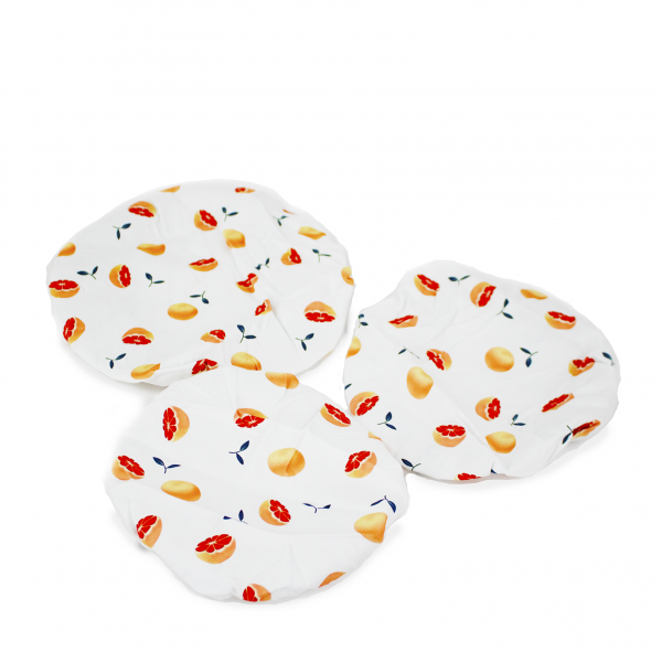 yoko design Lot de 3 couvre-bols réutilisables en coton bio non ciré "Fruits"
