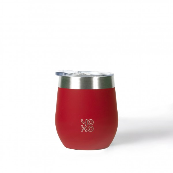 yoko design MUG isotherme avec couvercle 250 ml - Rouge
