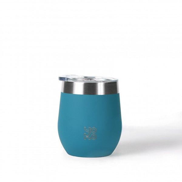 yoko design MUGS ISOTHERME avec couvercle 250 ml BLEU CANARD