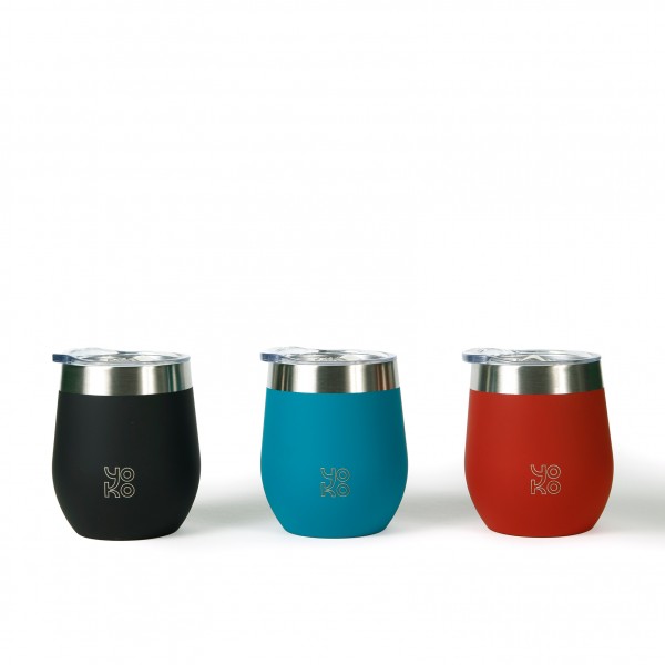 Yoko Design MUGS Isotherme Avec Couvercles 250 Ml NOIR