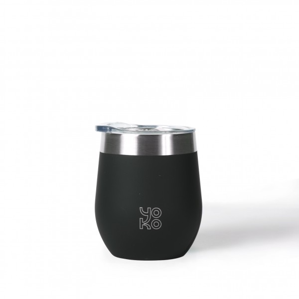 yoko design MUGS isotherme avec couvercles 250 ml NOIR