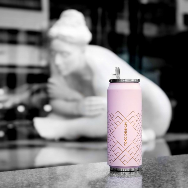 Yoko Design Canette Isotherme Art Déco Rose 500ml