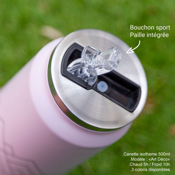 Yoko Design Canette Isotherme Art Déco Rose 500ml