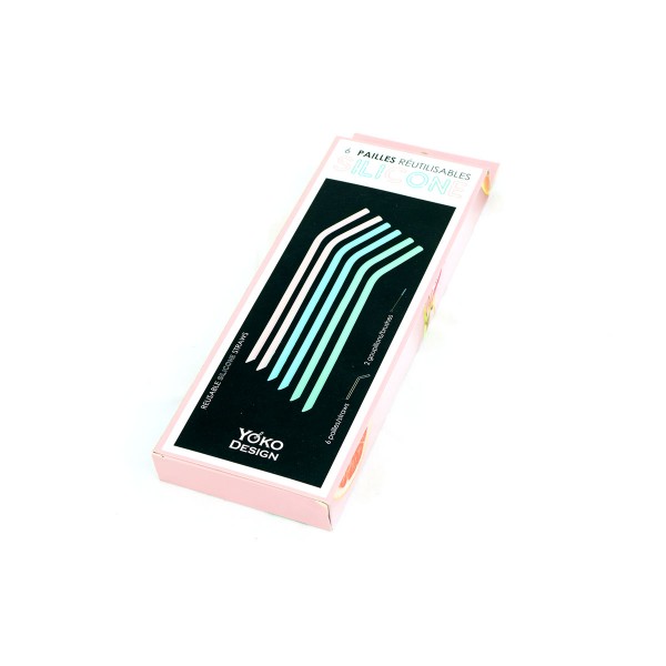 yoko design Pailles en silicone - lot de 6