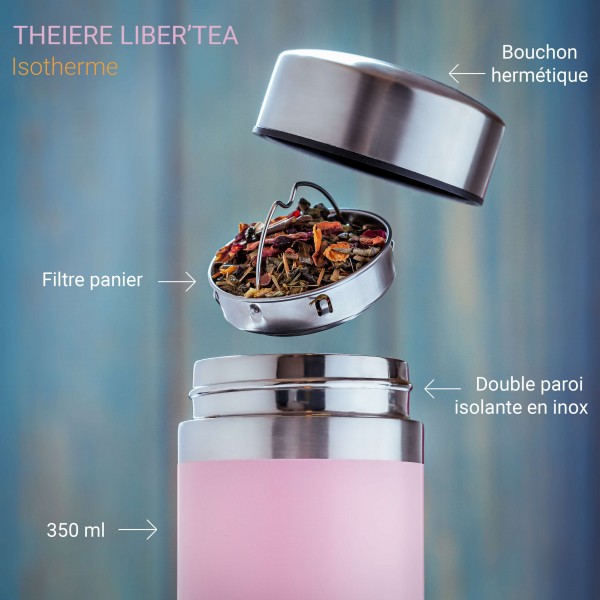 Yoko Design Théière Isotherme LiberTea Rose 350 Ml