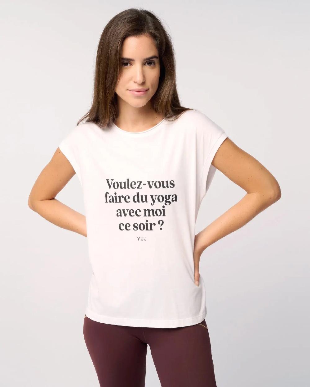 yuj paris T-shirt en coton blanc "VOULEZ-VOUS ?" - YUJ Paris