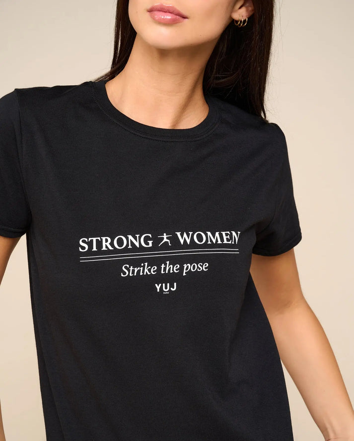 Yuj Paris T-shirt En Coton Noir STRONG WOMEN - YUJ Paris