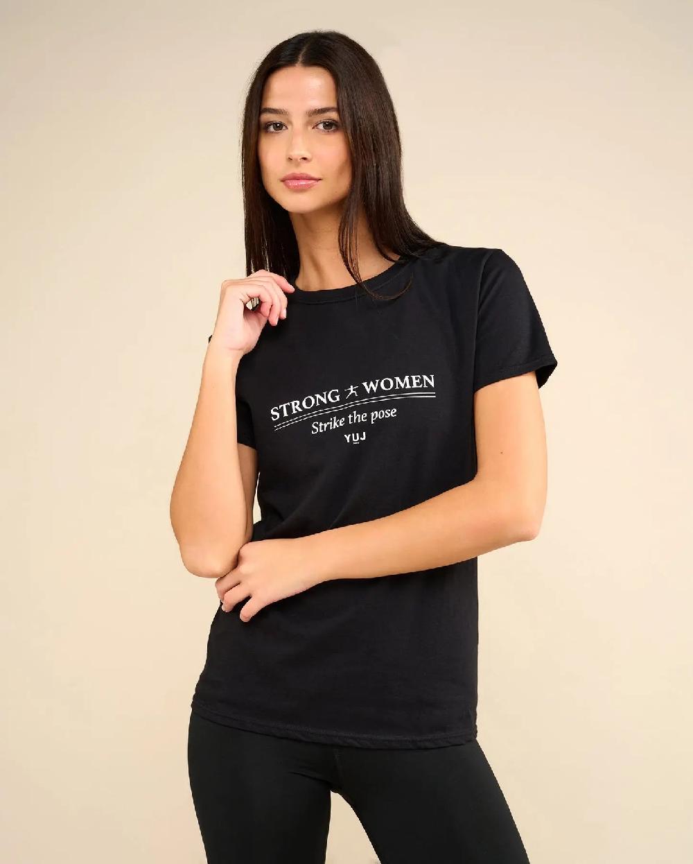yuj paris T-shirt en coton noir STRONG WOMEN - YUJ Paris