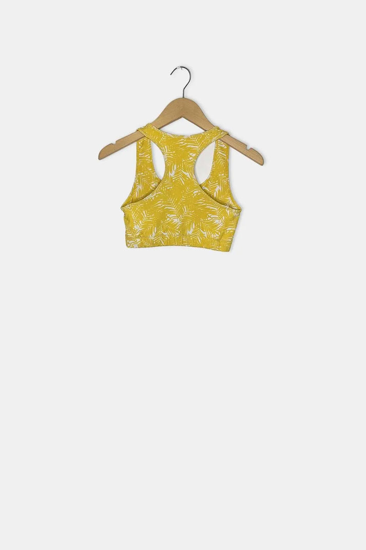 Yuj Paris # Brassière PALM JAUNE // Taille XS
