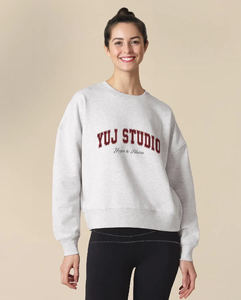 yuj paris Sweat unisexe gris chiné UNIVERSITY