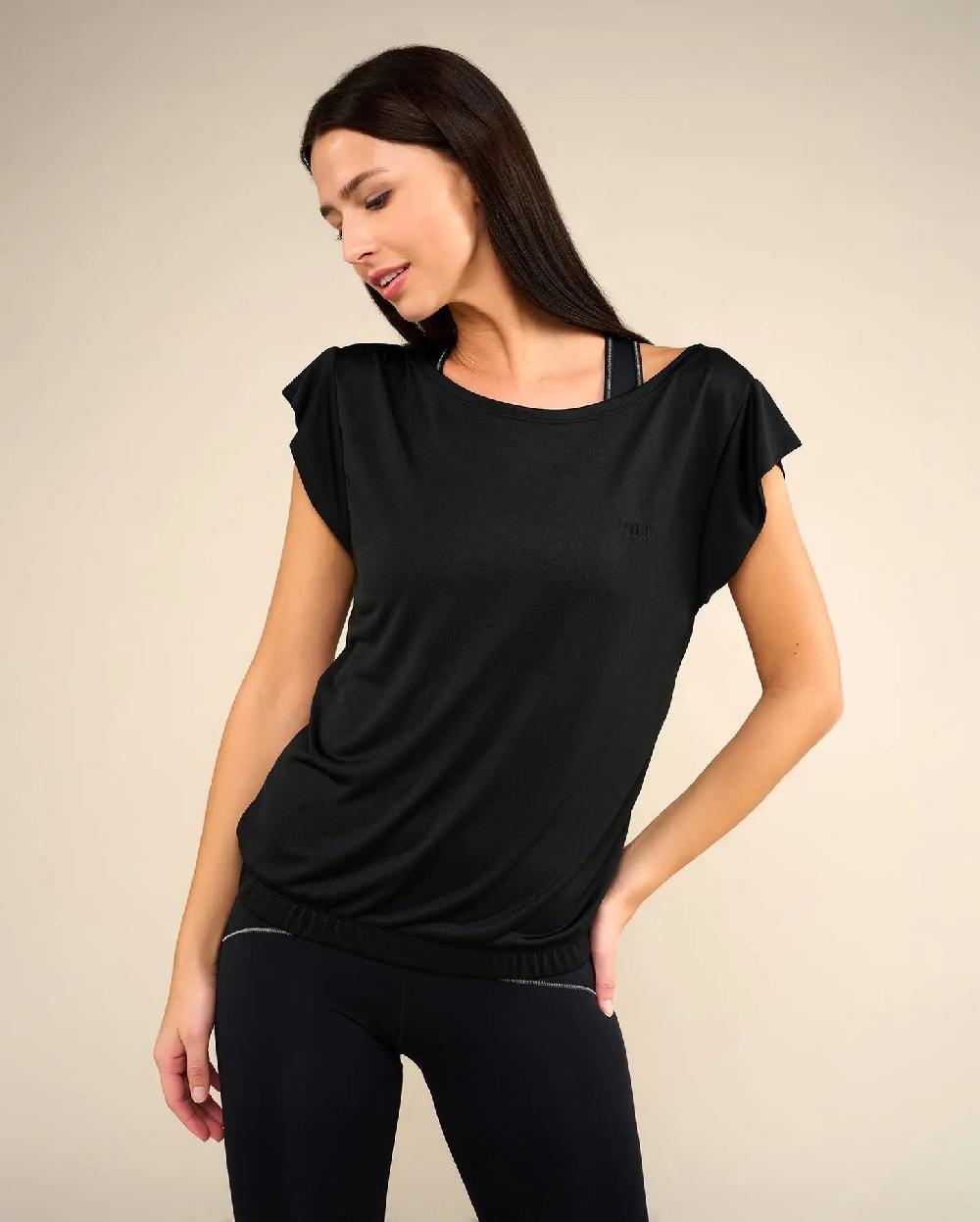 yuj paris T-shirt de yoga noir SOFTEE - YUJ Paris