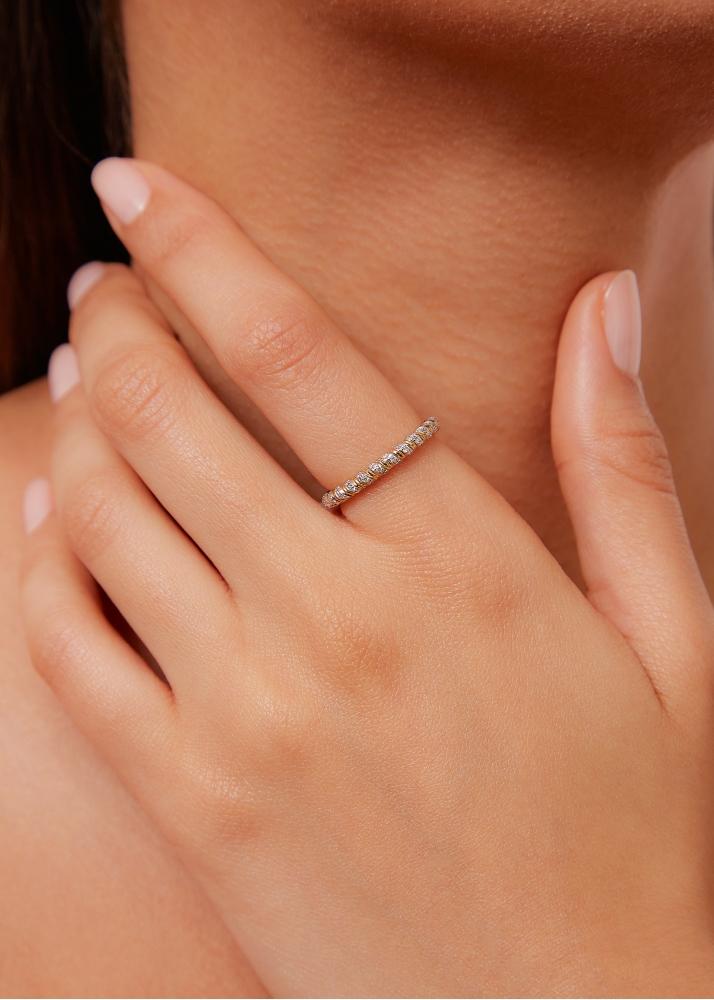 Yvonne Léon Alliance Mini Torsade Diamants Or Jaune