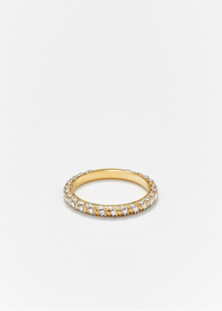 yvonne léon alliance mini torsade diamants or jaune