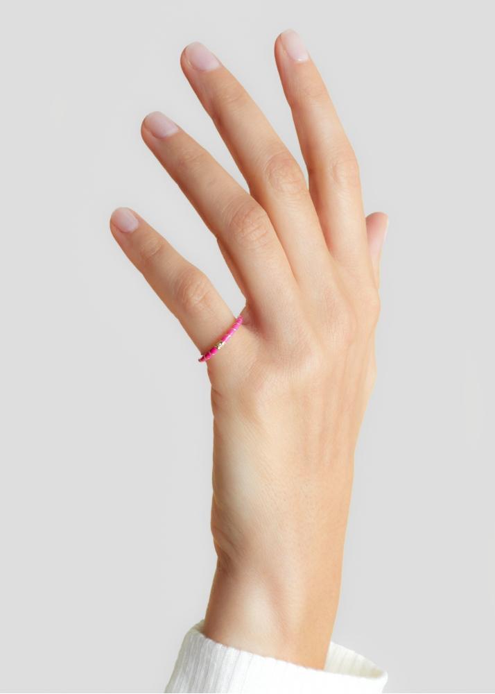 Yvonne Léon Alliance Mini Torsade Email Néon Rose Or Jaune