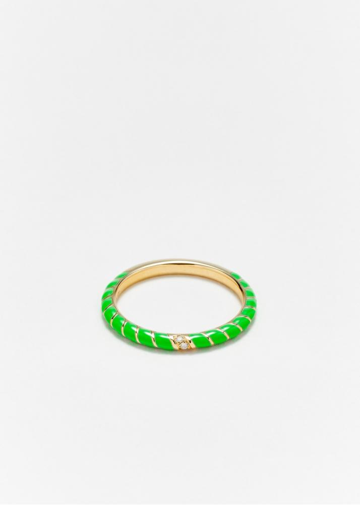 yvonne léon alliance mini torsade email néon vert or jaune