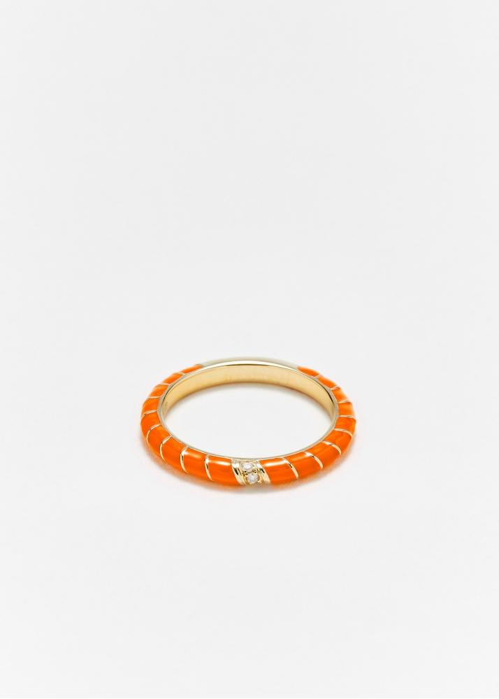 yvonne léon alliance mini torsade email orange or jaune