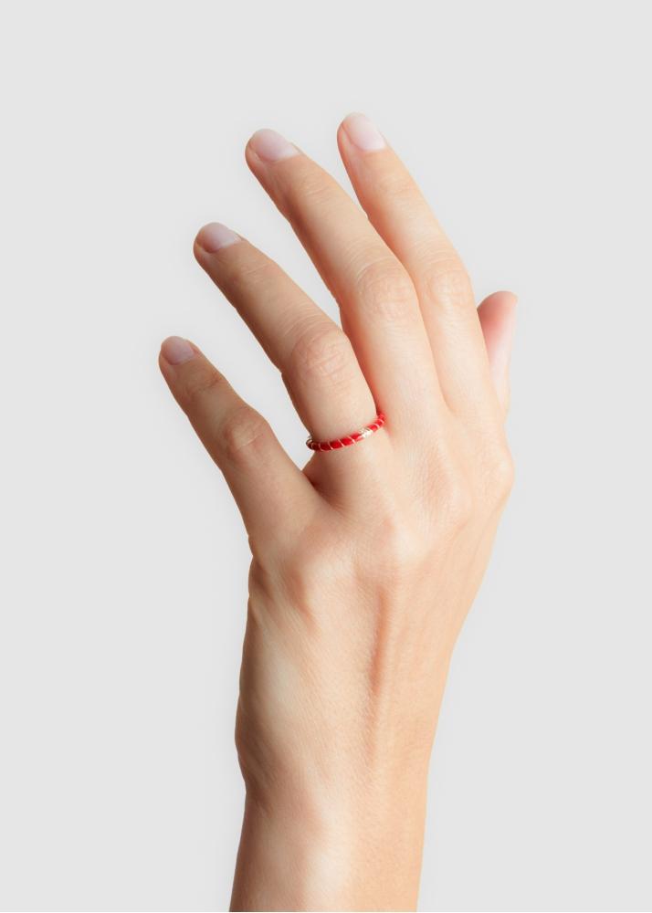 Yvonne Léon Alliance Mini Torsade Email Rouge Or Jaune