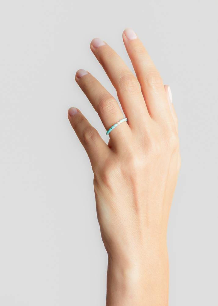 Yvonne Léon Alliance Mini Torsade Email Turquoise Or Jaune