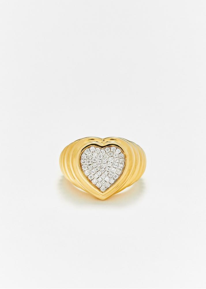 yvonne léon bague berlingot coeur diamants or jaune