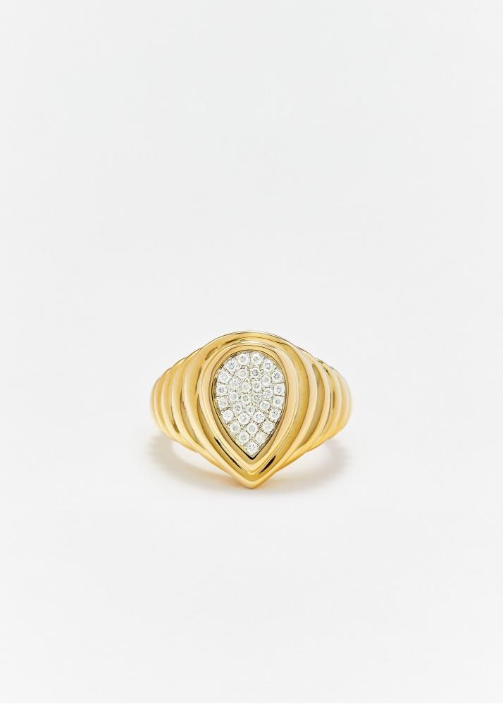 yvonne léon bague berlingot poire diamants or jaune