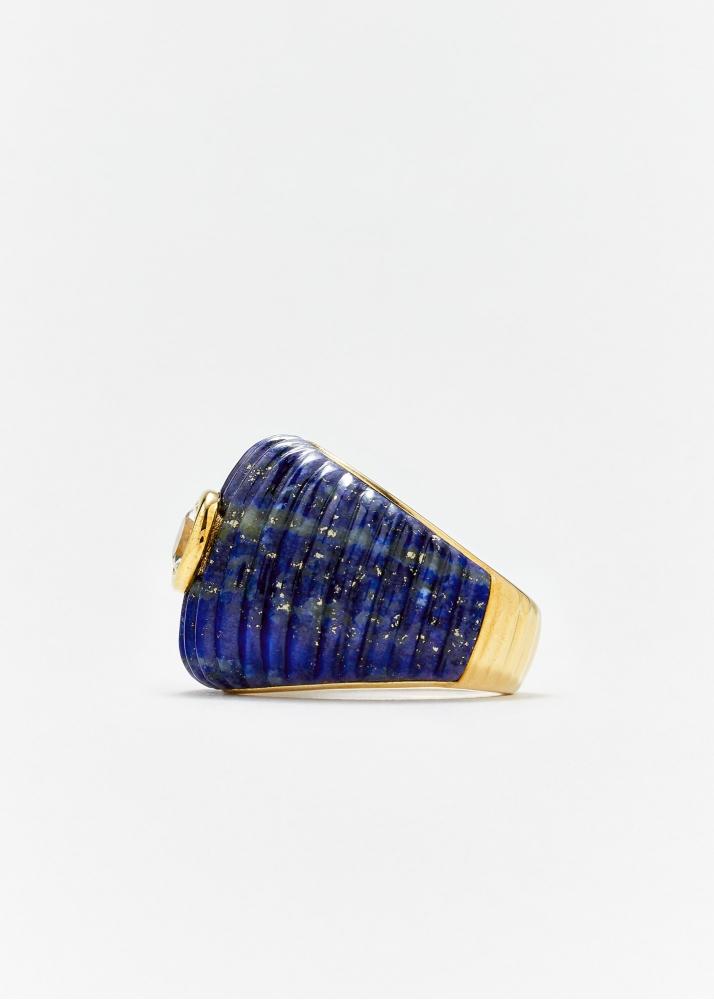 Yvonne Léon Bague Maxi Berlingot Lapis Lazuli Or Jaune