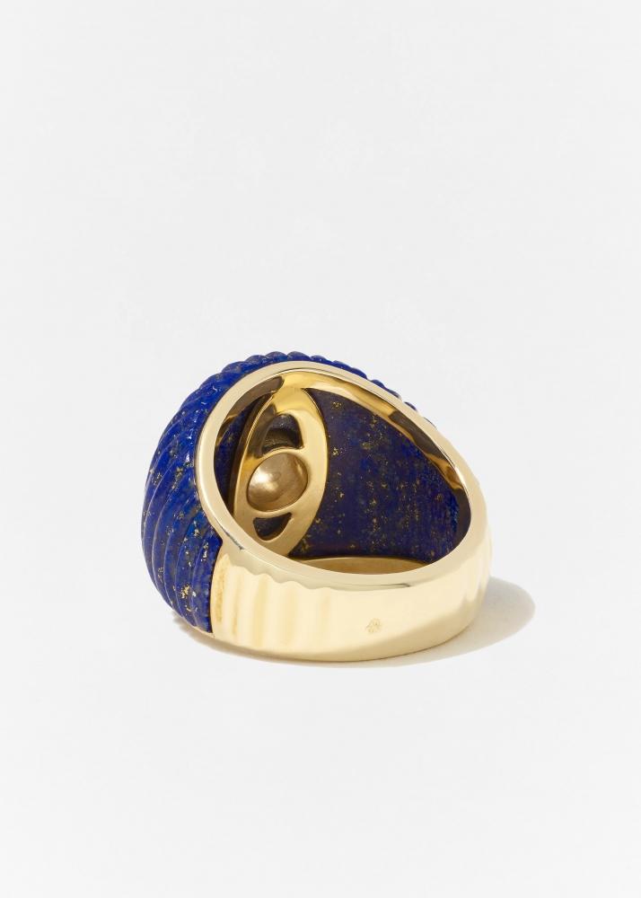 Yvonne Léon Bague Maxi Berlingot Lapis Lazuli Or Jaune