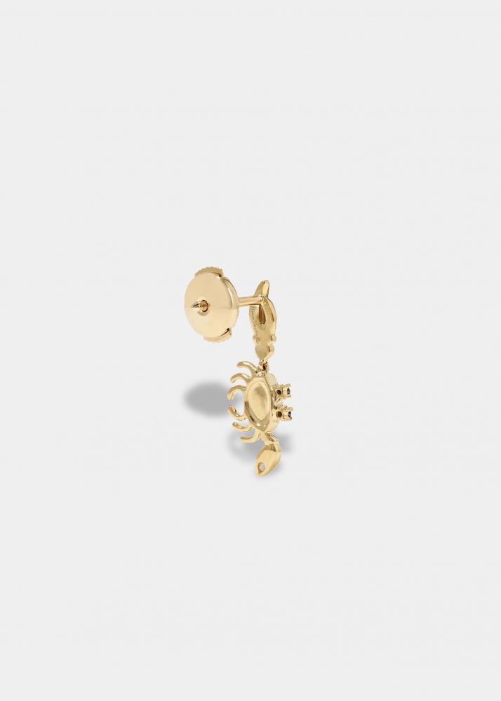 Yvonne Léon Boucle D'oreille Mini Crabe Tsavorites Or Jaune