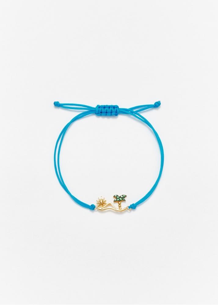 yvonne léon bracelet fil la plage turquoise or jaune