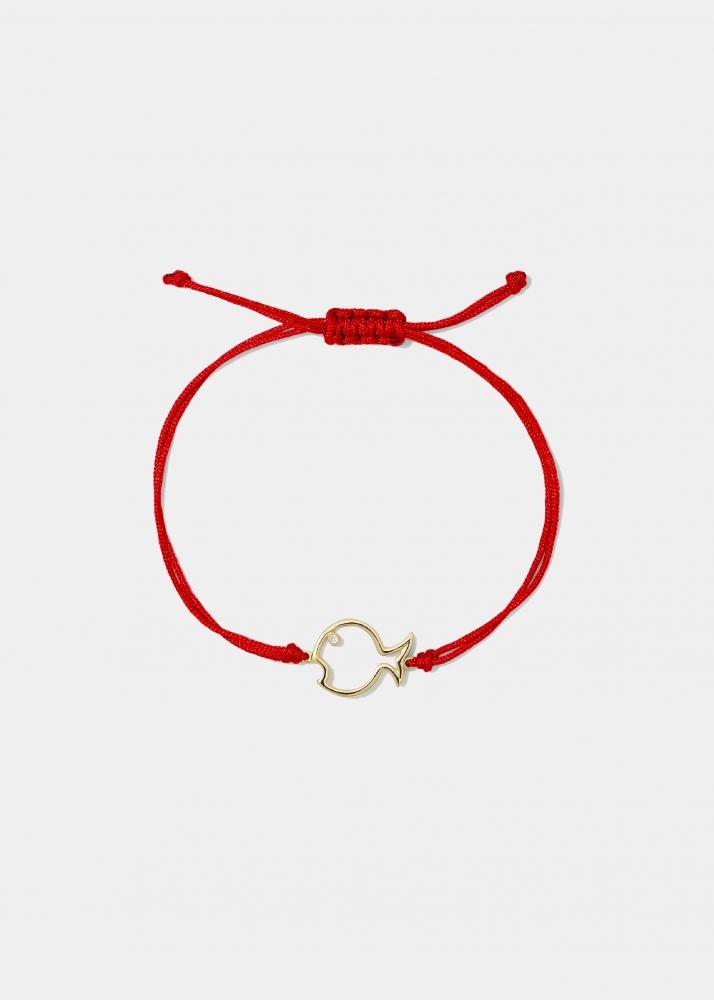 yvonne léon bracelet fil poisson bulle rouge or jaune