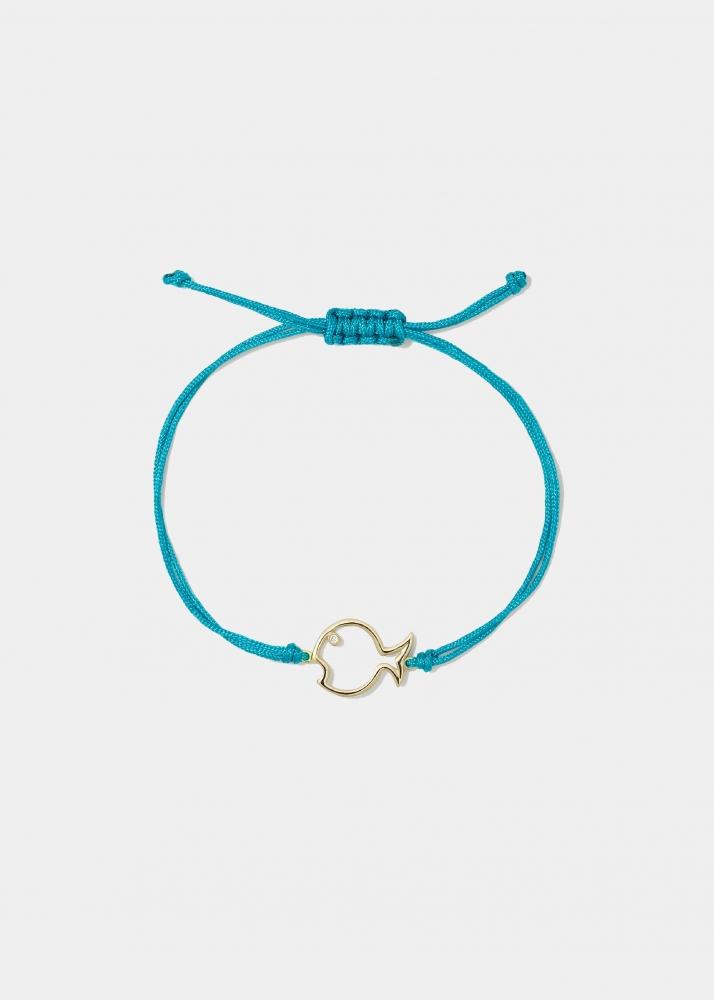 yvonne léon bracelet fil poisson bulle turquoise or jaune