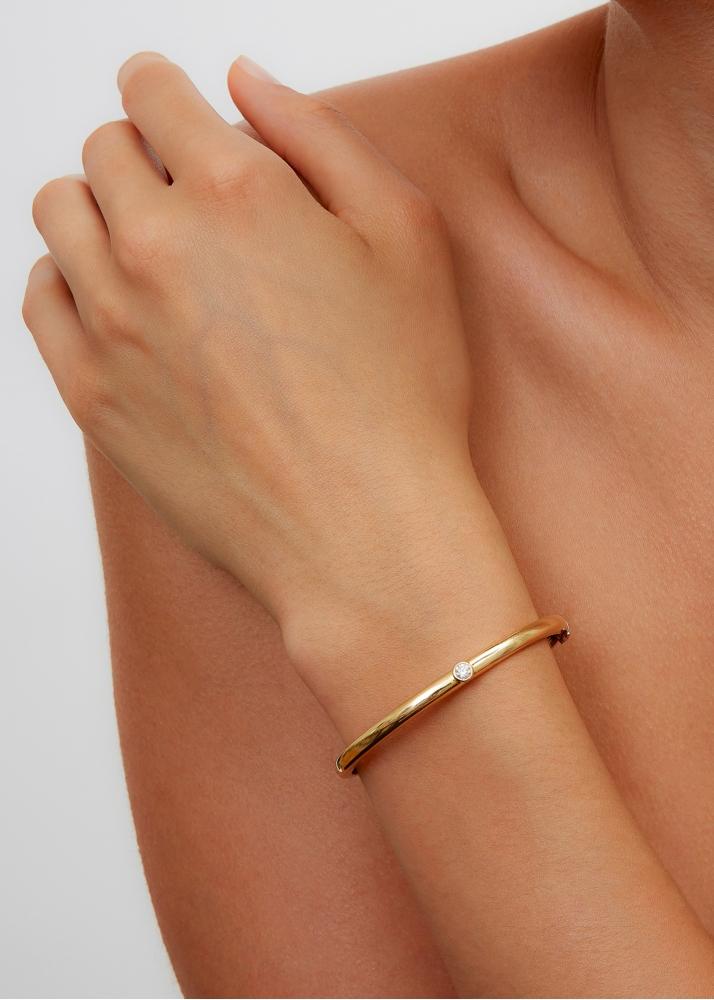 Yvonne Léon Bracelet Jonc Baguettes Clos & Diamants 2 Ors