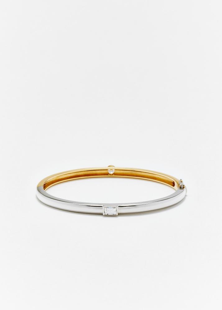 Yvonne Léon Bracelet Jonc Baguettes Clos & Diamants 2 Ors