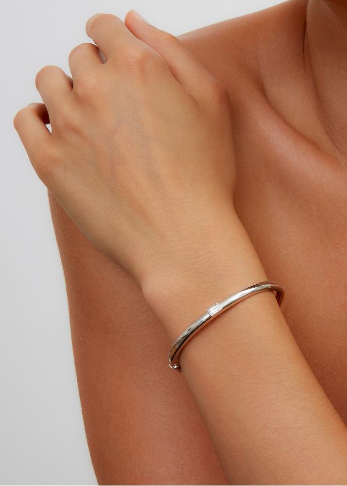 Yvonne Léon Bracelet Jonc Baguettes Clos & Diamants 2 Ors