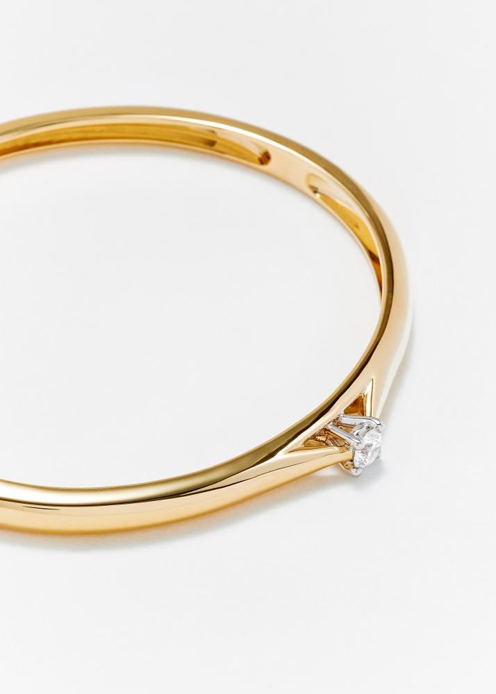 Yvonne Léon Bracelet Jonc Solitaire Fiançailles Or Jaune