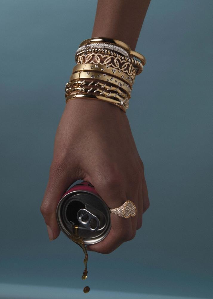 Yvonne Léon Bracelet Jonc Solitaire Fiançailles Or Jaune