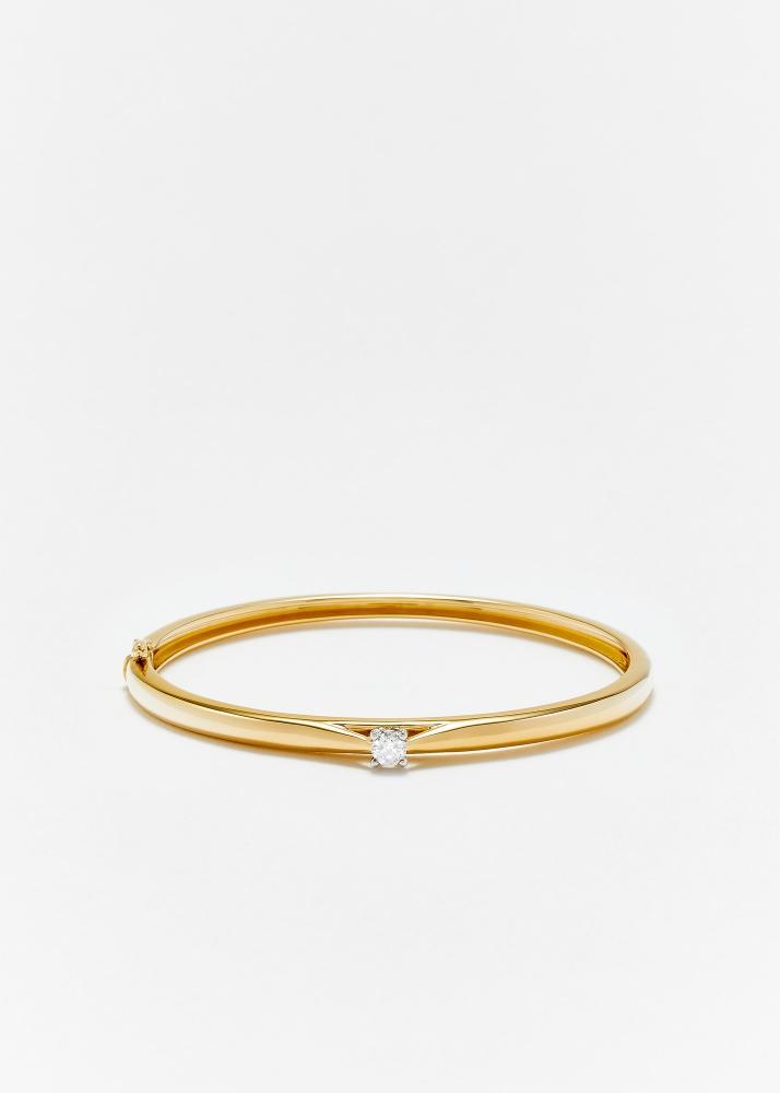 yvonne léon bracelet jonc solitaire fiançailles or jaune