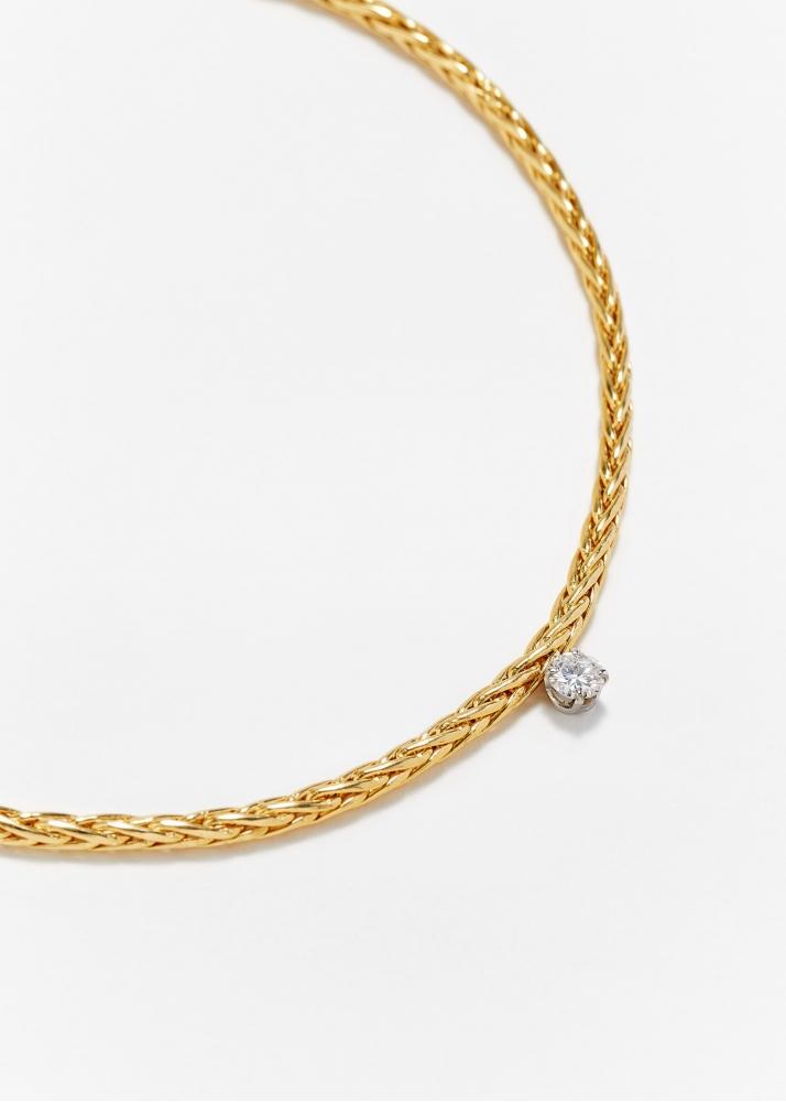 Yvonne Léon Bracelet Palmier Flottant Diamant Or Jaune