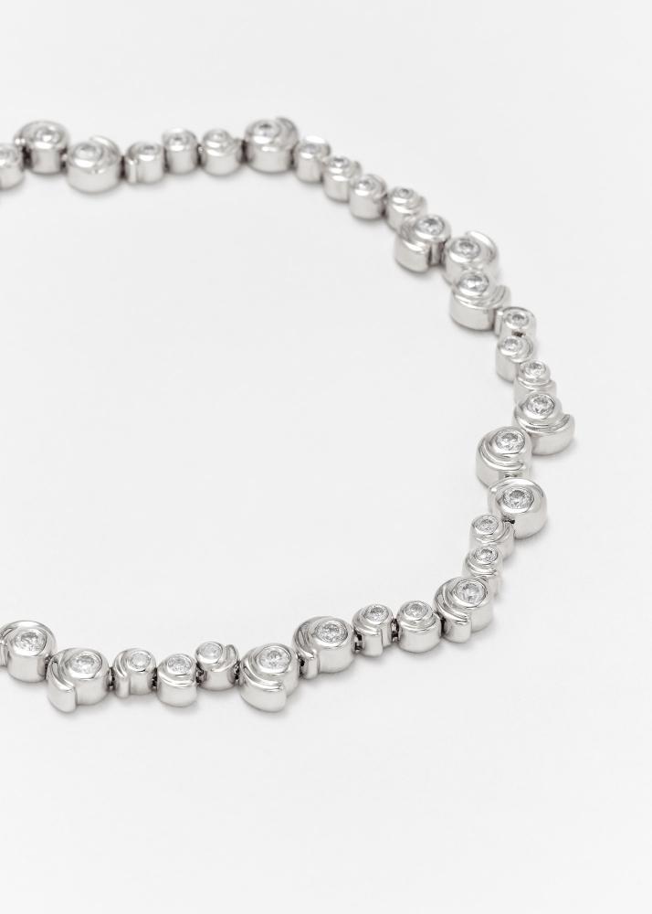 Yvonne Léon Bracelet Rivière Escargot Diamants Or Blanc